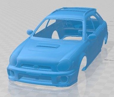 subaru impreza wrx 2002 wagon printable body car automotive slot scalextric tamiya rc miniz hobby micro 3d print model - Mito3D