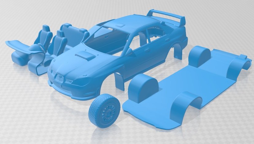 subaru empreza wrx sti 2006 yazdırılabilir araba 3d yazdır model in otomotiv 3dexport yuva ölçülü tamiya rc miniz hobi mikro 3D print model - Mito3D