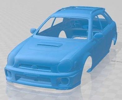 subaru impreza wrx wagon 2003 printable body car 3d print model in automotive 3dexport slot scalextric tamiya rc miniz hobby micro 3d print model - Mito3D