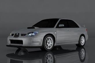 Subaru impreza wrx sti 2006 2005 2004 2010 2007 hipoly poly vray photoréaliste intérieur rallier 00s turbo 3d print model - Mito3D