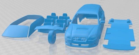 Subaru héritage gare wagon 2008 imprimable voiture fente scalextric tamiya rc miniz loisir micro 3d print model - Mito3D