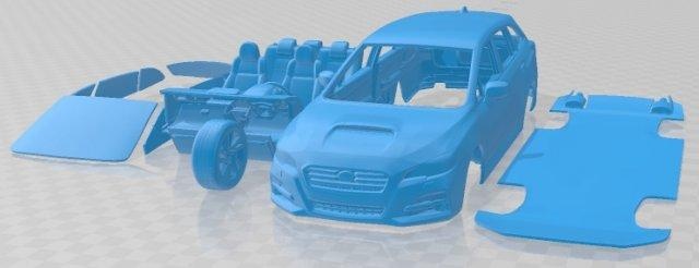 Subaru Levorg 2015 yazdırılabilir araba otomotiv yuva ölçülü Tamiya rc miniz hobi mikro döküm 3d print model - Mito3D