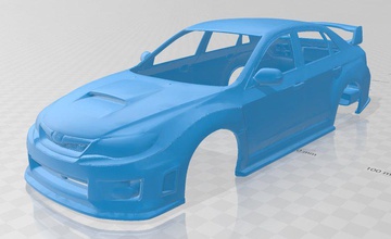 subaru wrx sti 2011 printable body car 3d print model in automotive 3dexport slot scalextric tamiya rc hobby miniz 3d print model - Mito3D