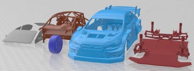 Subaru wrx sti gymkhana 2020 imprimable voiture automobile fente scalextric tamiya rc miniz loisir micro moulé pression 3d print model - Mito3D