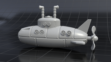 sottomarino 3d stampa modello in 3dexport macchina sott'acqua marino serbatoio pontone pontoni sommergibile veicolo sci fi 3d print model - Mito3D