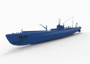 submarino mod3 3d impressão modelo in automotivo 3dexport classe nuclear hms marinha real britânico mar uk oceano navio militares guerra torpedo barco embaixo agua 3d print model - Mito3D