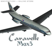 sud aviation caravelle sud aviation french france caravelle airline airliner jet passenger commercial historic 3d print model - Mito3D