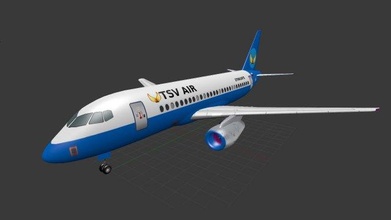 Sukhoi superjet 100 low poly 3d 3dmodel prêt jouer jeu su air avion 3d print model - Mito3D