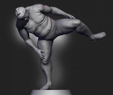 sumo wrestler free man stl sla character design japan fighter figure sport miniatures figurines 3d print model - Mito3D