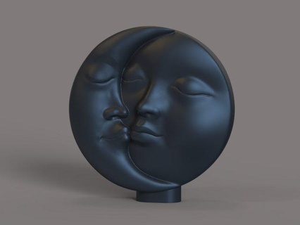Sol lua vela escultura 3dmodelforcandle 3d modelo sol 3dmodelmoonandsun stlsun stlmoon objsun objmoon 3d print model - Mito3D