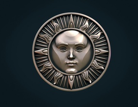 sun pendant face jewelry decor printable astronomy astrology 3d print model - Mito3D