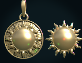 sun pendant iii jewelry decor printable astronomy astrology 3d print model - Mito3D