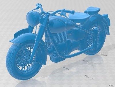 raio Sol s7 1951 imprimível moto automotivo passatempo micro escala bicicleta motocicleta 3d print model - Mito3D
