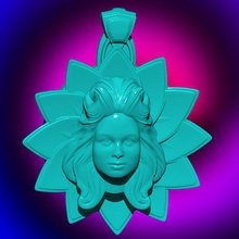 sunface sol de la cara flor juwelry carácter cómic kid 3d print model - Mito3D