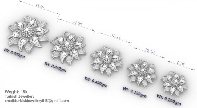 tournesol médaillon ensemble bague bijoux pandent 3D print model - Mito3D