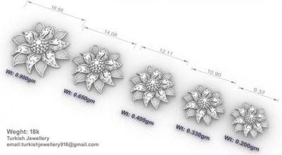 sunflower locket set ring jewellery pandent 3d print model - Mito3D