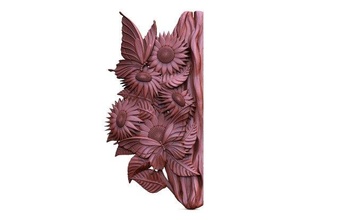 girasoli farfalle cnc girasole farfalla arte sollievo deco artcam aspirare 3d print model - Mito3D