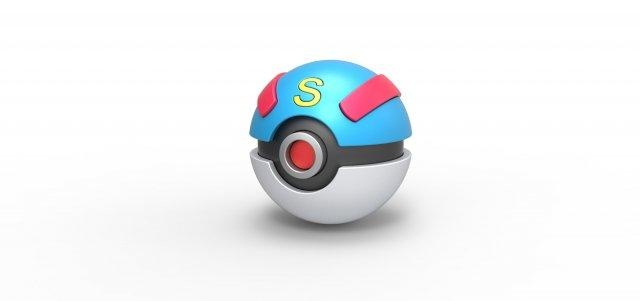 super palla pokeball Pokemon concetto contenitore anime giocattolo Stampa stampabile superball 3d print model - Mito3D