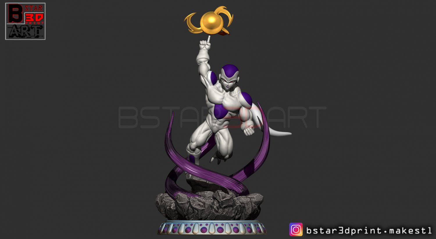 super fregio combattimento drago palla z 3d stampa modello in scultura 3dexport dragon ball frieza gold goku vegeta kakalot gioco anime manga giocattolo majin buu 3D print model - Mito3D