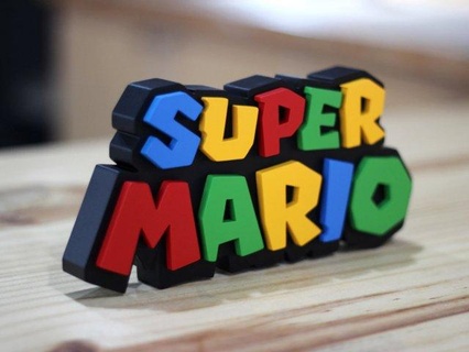 súper mario logo señales logos hermanos nintendo juego personaje firmar Super Mario vídeo seta Arte 3d print model - Mito3D