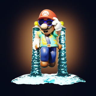 súper mario Brillo Solar figuritas nintendo figurilla Cubo juego cambiar interruptor video game miniaturas Mario Bros agua 3d print model - Mito3D
