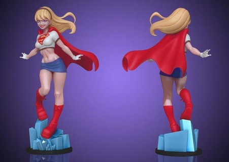 supergirl estátua mulher heroína super herói menina Super homen figura arte esculturas modelagem dc capa escultura colecionáveis miniaturas histórias quadrinhos 3d print model - Mito3D