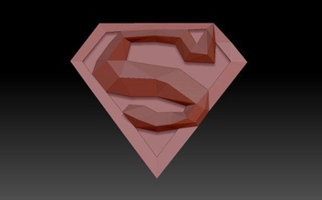 superman 3d impression modèle in panneaux logos 3dexport héros emblème lowpoly low poly polygones 3d print model - Mito3D