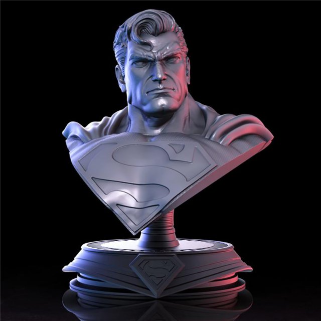 superhombre busto 3d impresión modelo in hombre 3dexport estatua justicia liga superhéroe batman héroe escultura dc kent arte fan clark arte esculturas historietas dibujos animados 3D print model - Mito3D