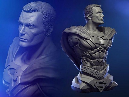 superhombre busto hombre estilo estatua justicia liga superhéroe batman héroe escultura dc arte fan Arte esculturas historietas dibujos animados 3d print model - Mito3D