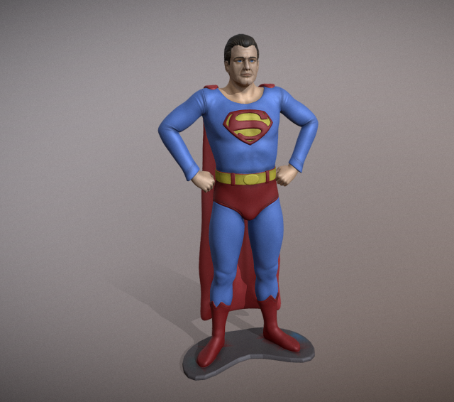 süpermen george reeves şekil 3d boyanabilir yazdır model in figürinler 3dexport heykel heykelcik 3dprint yazdırılabilir kahraman komik süper dc sanat heykeller 3D print model - Mito3D