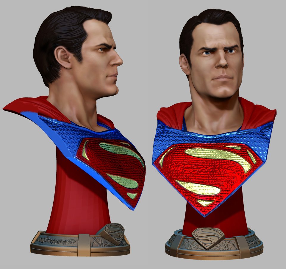 super homen henry cavill 3d impressão modelo in estatuetas 3dexport liga justiça batman x superman homem aço dc quadrinho escultura figura 3D print model - Mito3D