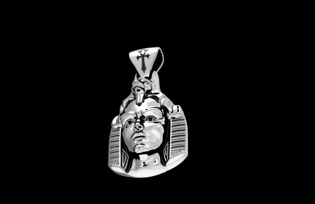 suspension Egypte pendentif pyramide or argent impression conception exclusif bijoutier Plastique visage 3D print model - Mito3D