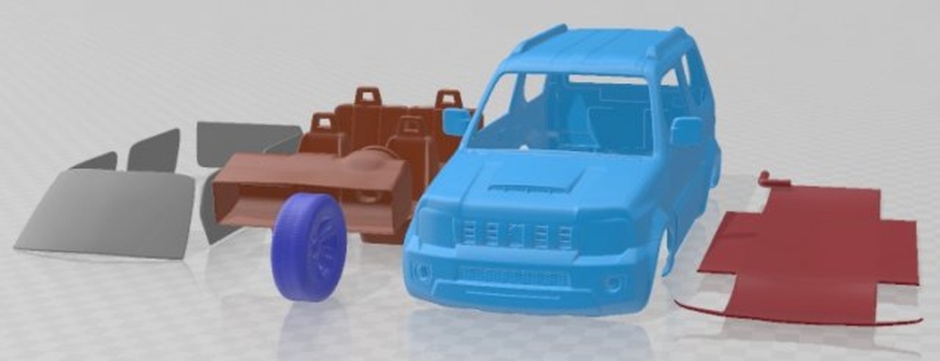 suzuki jimny 2013 imprimable voiture 3d impression modèle in automobile 3dexport fente scalextric tamiya rc miniz loisir micro moulé pression 3d print model - Mito3D