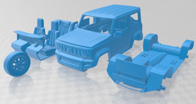 suzuki jimny sierra 2019 stampabile macchina 3d stampa modello in settore automobilistico 3dexport fessura scalextric tamiya rc miniz passatempo micro crawler 3D print model - Mito3D