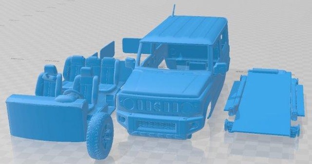 suzuki Jimny xc distancia ejes 2022 imprimible coche vehiculo 3d impresión modelo automotor espacio scalextric Tamiya rc miniz pasatiempo micro 3d print model - Mito3D