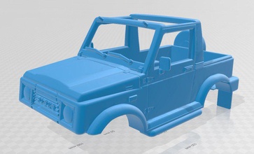 suzuki samurai convertible printable car 3d print model in automotive 3dexport slot scalextric tamiya rc crawler 1-10 1-32 3d print model - Mito3D