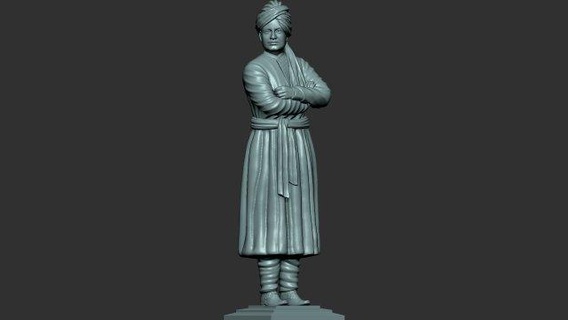 Swami vivekanand escultura Arte diseño estatua figura personaje 3dmodel 3dprint Dios Ganesha Buda hombre humano 3d print model - Mito3D