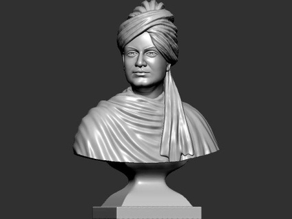 swami vivekanand bust sculpture art design baba god ganesha buddha iinteriors politicion guru figurine toy scan 3dprint 3d print model - Mito3D