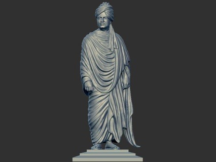 Swami Vivekanand poz heykel Sanat tasarım iç şekil adam Tanrı Buda Mahatma Budist oyuncak 3dprint 3d print model - Mito3D