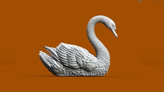 cisne escultura pássaros arte esculturas bico céu vôo pardal title dom fafe rouxinol poli 3d print model - Mito3D