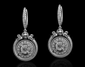 swan earrings gems 3d printable stl earring gold silver platinum gem gemstones women fashion classic diamond jewellry 3d print model - Mito3D