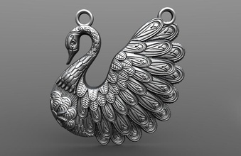 swan pendant 3d print model in pendants 3dexport jewelry fashion art 3d print model - Mito3D