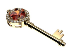 tatlı anahtar 2 mücevher kolye yüzük takı elmas Safir beyaz altın sterling Gümüş nişan düğün stl cad yazdırılabilir 3d 3d print model - Mito3D