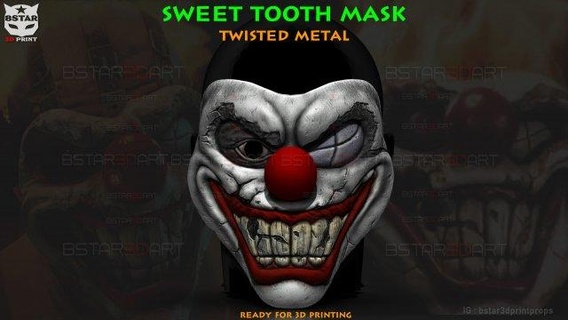 sweet tooth twisted metal mask high quality toys dead daylight cosplay costumes head horror japanese devil halloween huntress terrible legion frank payday payday2 3d print model - Mito3D