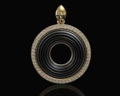swirl pendant pendants 3d printable stl jewelry gold silver platinum sterling gemstones brilliant women classic diamond 3d print model - Mito3D