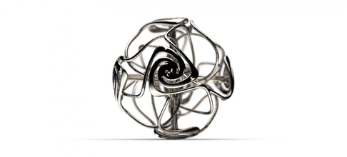 swirly 3d print model in earrings 3dexport jewellry swirling intertwined modern 3d print model - Mito3D