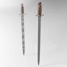 sword 01 3d model in melee 3dexport army blade blood curve hilt dangerous deceit defense extortion combat thrust kill ritual fight guard culture ceremony murder protect stab 3d print model - Mito3D