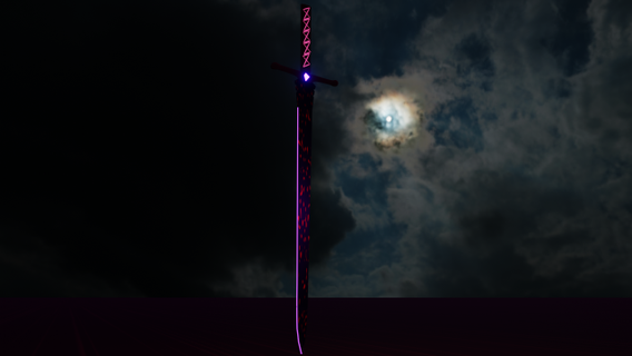 spada mano utensili cielo luce Luna buio arma lama mischia fantasy sword acciaio cavaliere arte 3d print model - Mito3D