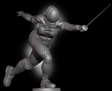 sword master 3d woman swordsman fencer character knight athletic sport fencing sports rapier warrior statuette miniatures figurines athlete figure 3d print model - Mito3D