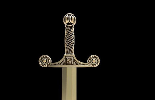 sword pendant free pendants casting seal gold silver 3d print model - Mito3D
